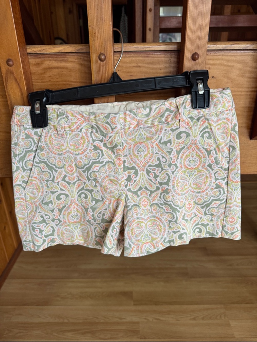Crewcuts Size 14 Paisley Print Girls Shorts in Sage, Peach, Cream